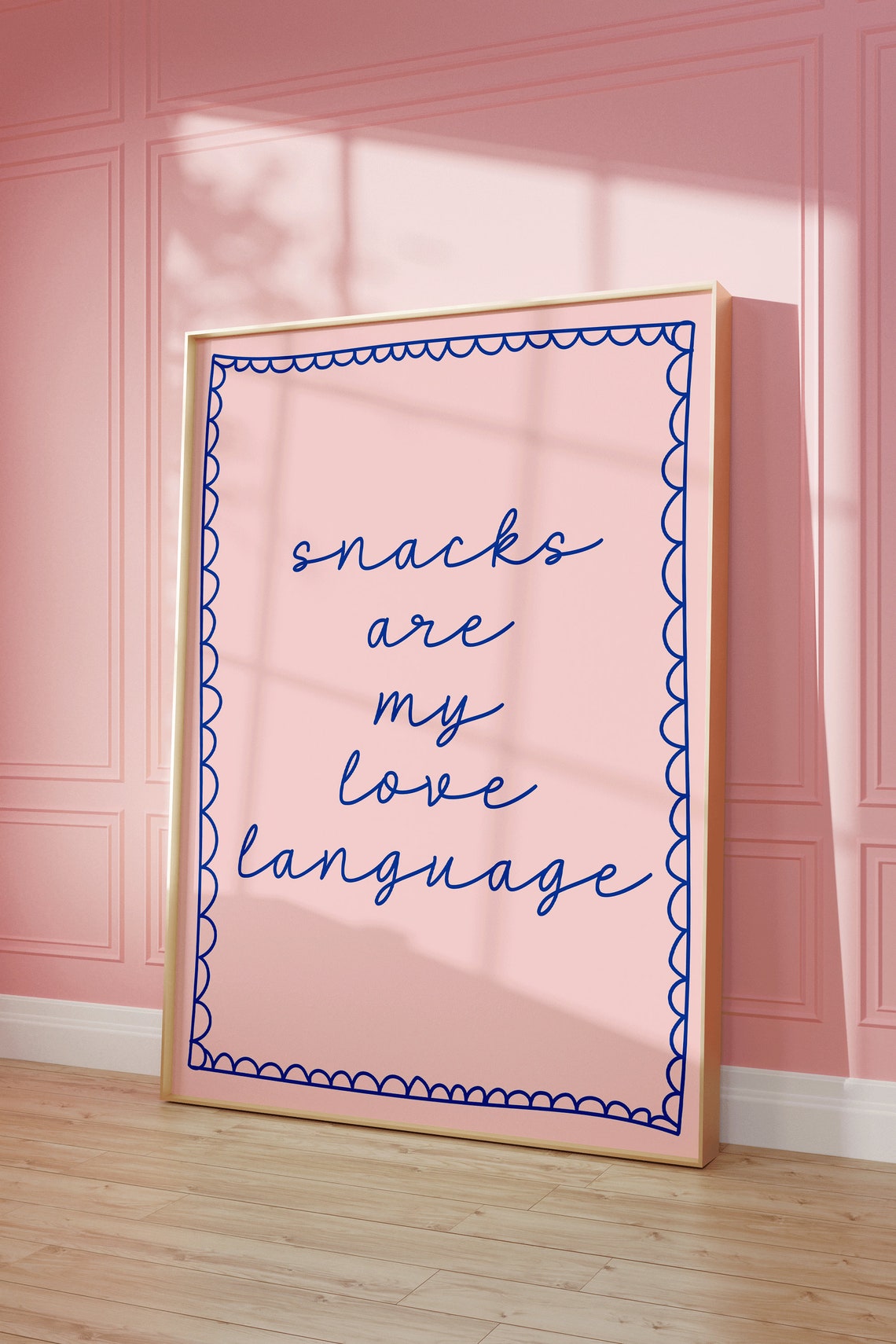 Snacks Are My Love Language Blue Script Cute Foodie Kitchen Poster - Image 2
