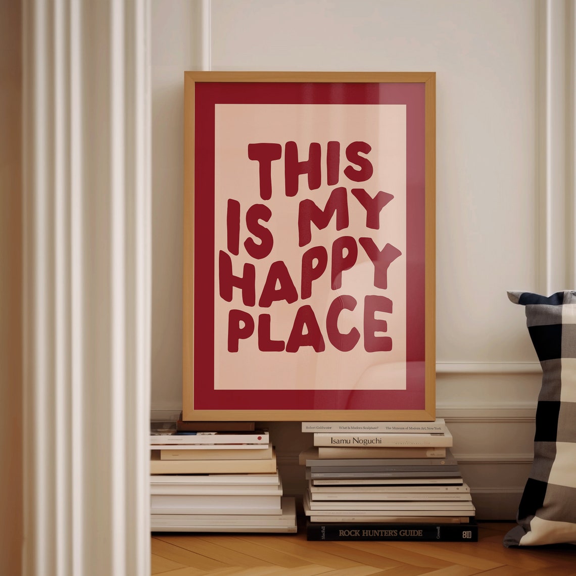 This Is My Happy Place Red Retro Typography Feel Good Poster - Image 2