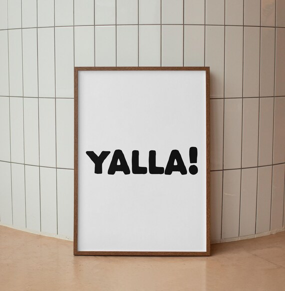 Yalla Art Print, Neutral Minimalist Arabic Words