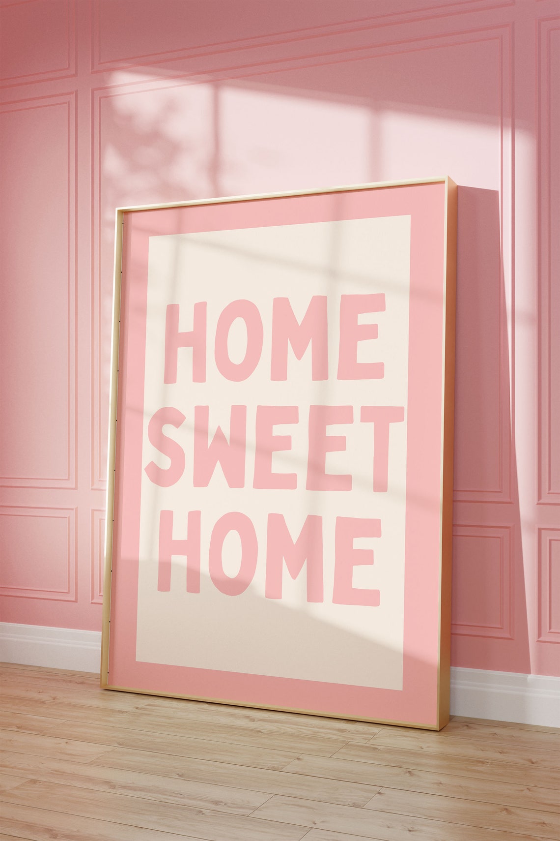 Home Sweet Home Soft Pink Cream Retro Kitchen Housewarming Poster - Image 2