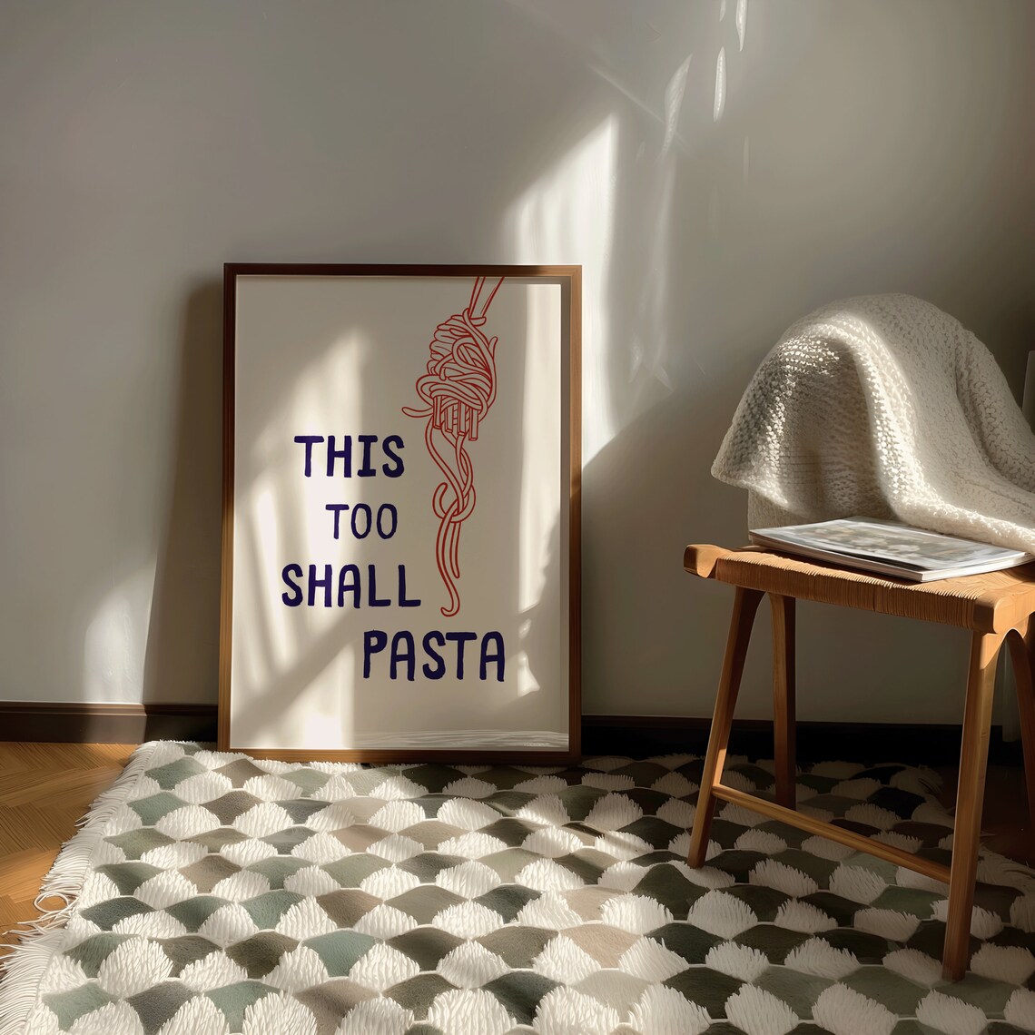 This Too Shall Pasta Funny Kitchen Art Print - Image 2