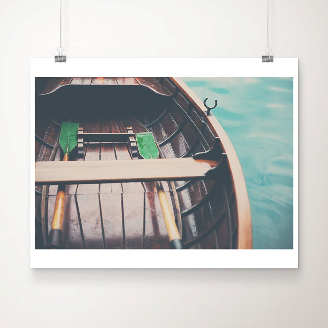 Lake Bled Wooden Rowboat Turquoise Water Slovenia Travel Poster