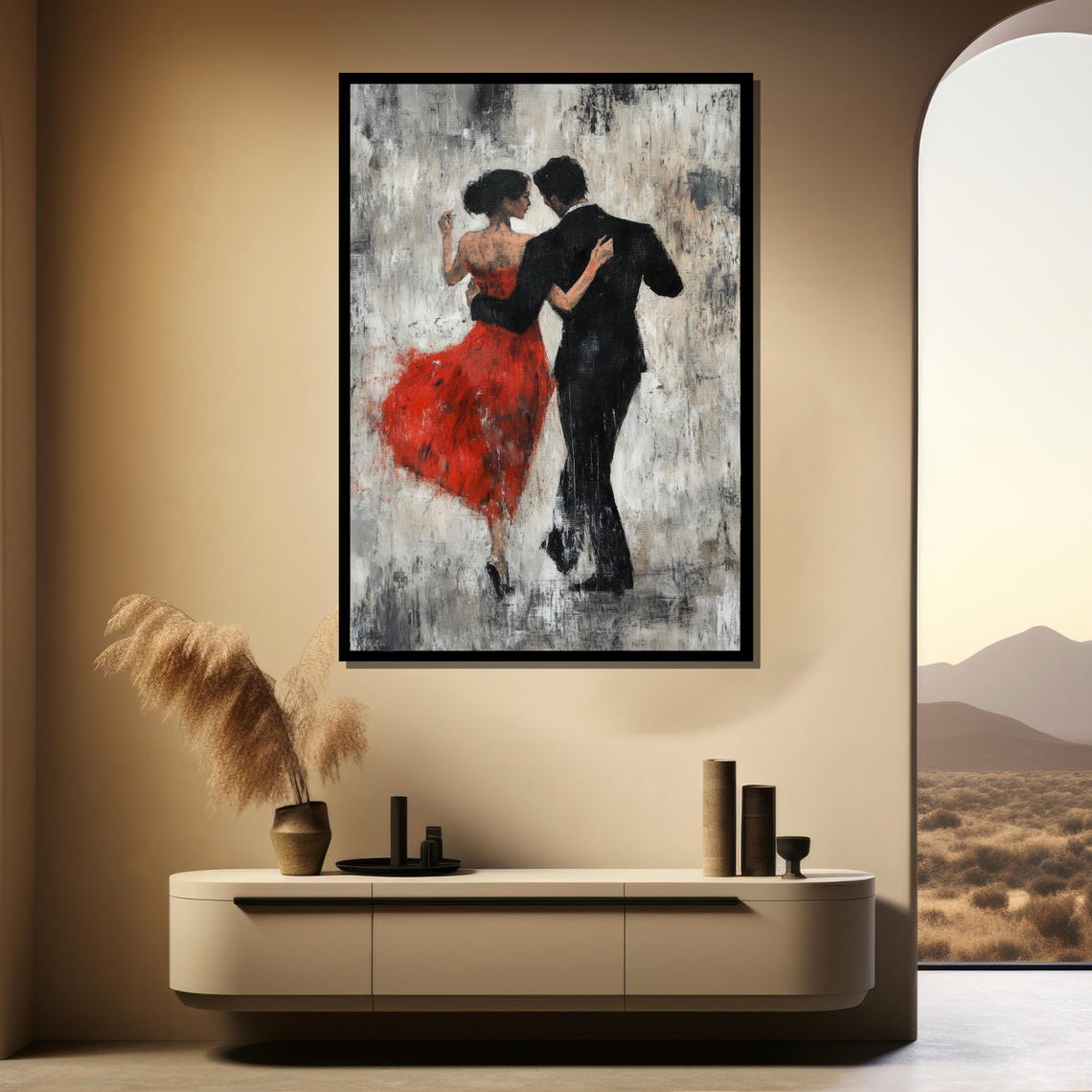 Elegant Dance Couple in Red and Black Timeless Romance Poster - Image 4