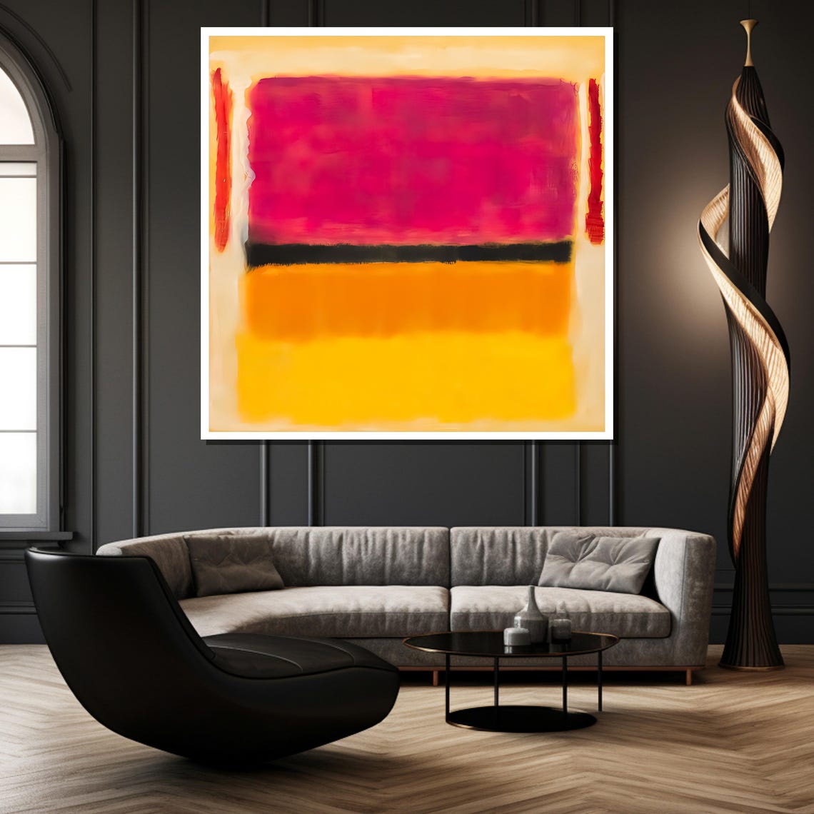 Mark Rothko Red and Yellow Radiant Color Field Modern Poster - Image 4