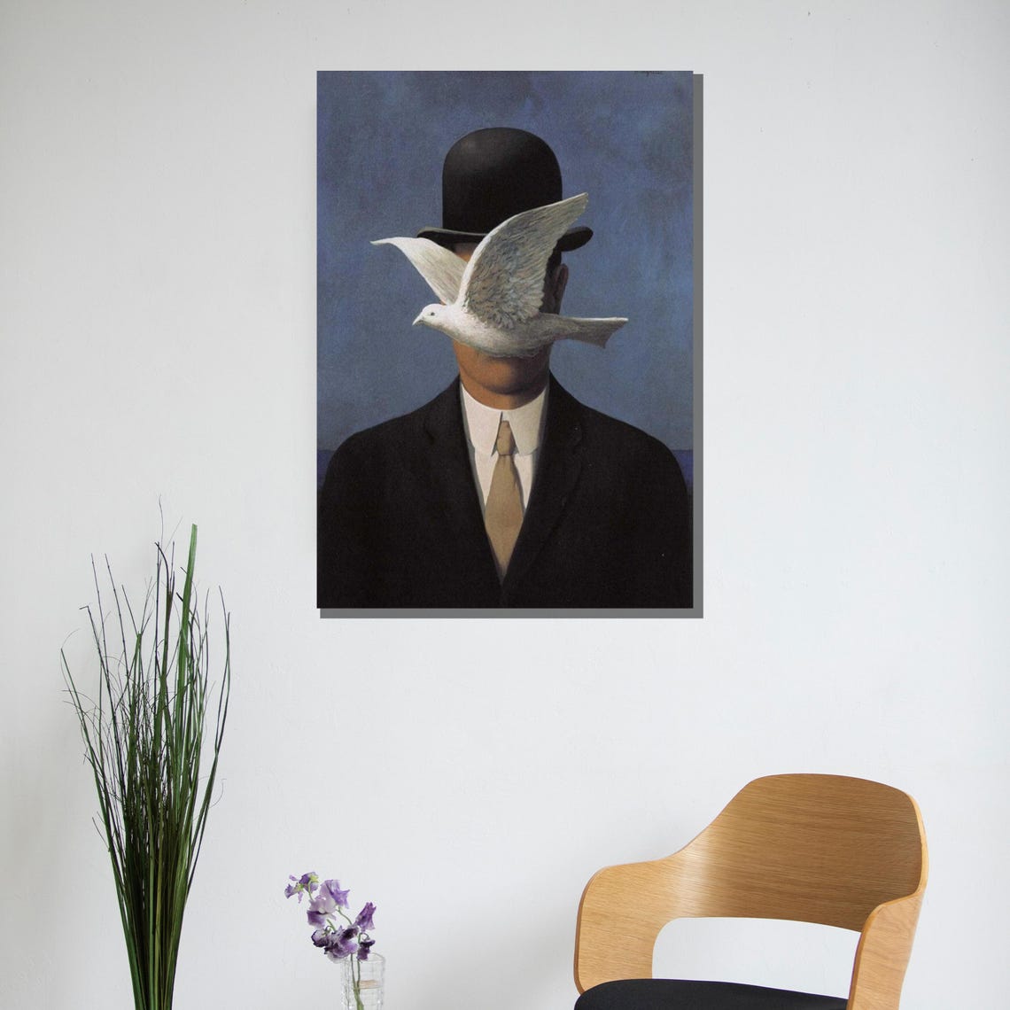 Rene Magritte Man in the Bowler Hat White Dove Surrealist Poster - Image 3