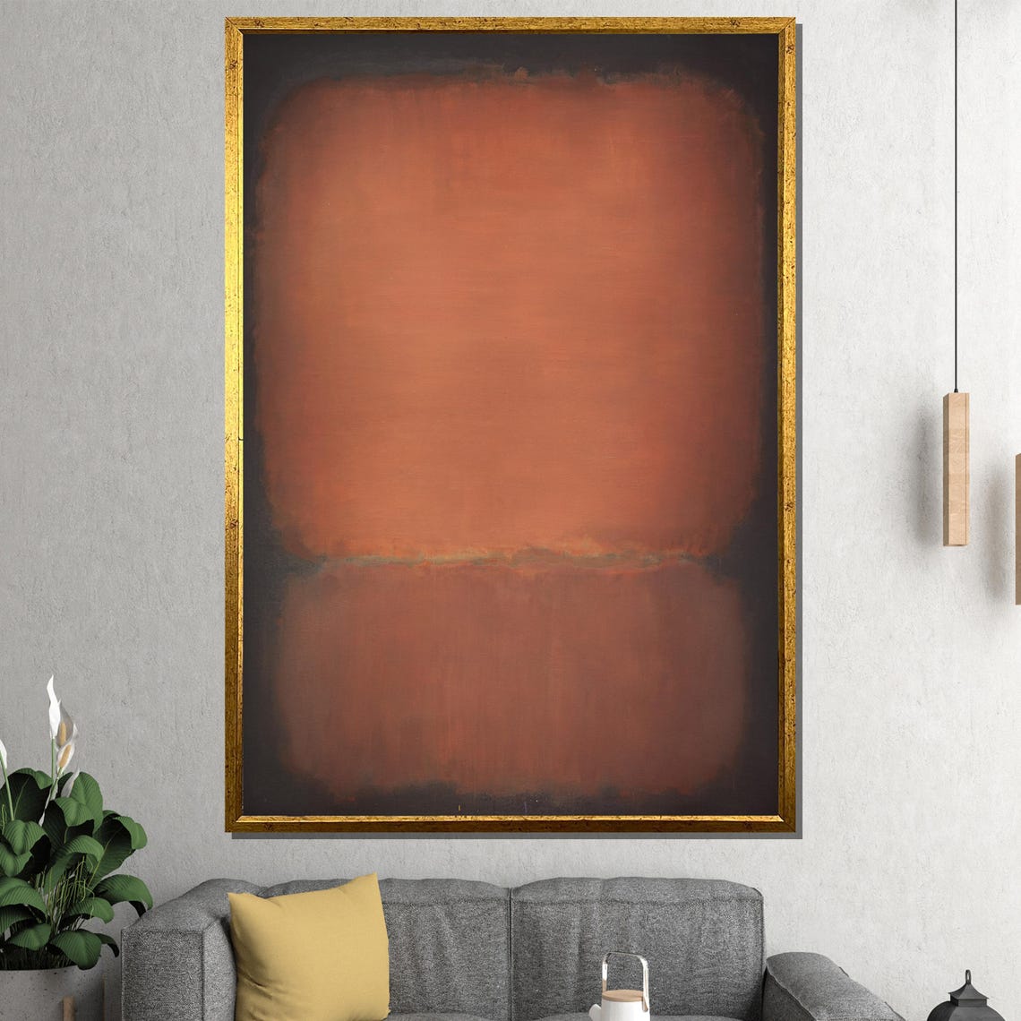 Earthy Rust Terracotta Minimalist Color Field Abstract Poster
