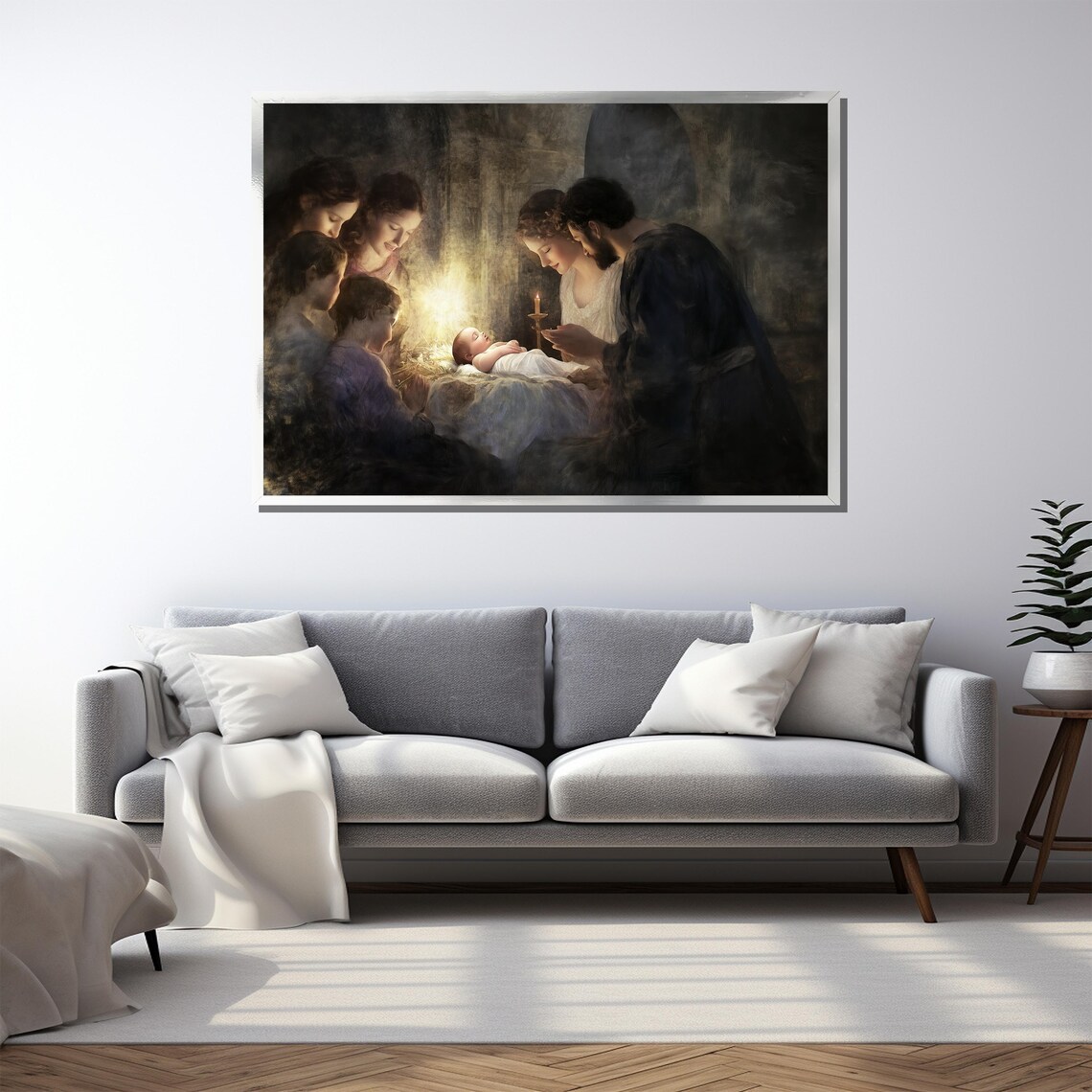 Nativity Scene Holy Family Baby Jesus Candlelight Art Poster - Image 5