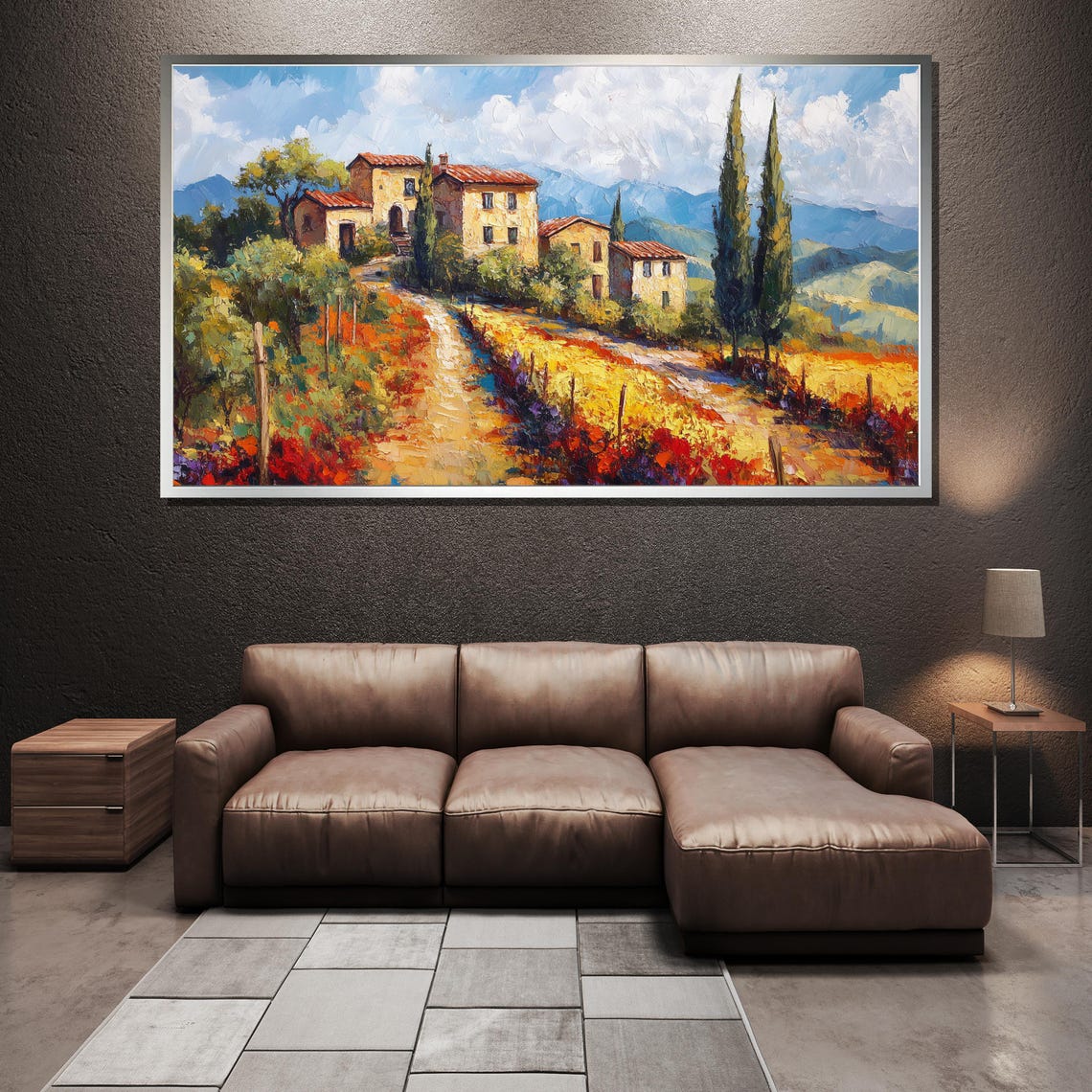 Sun Drenched Tuscan Villa On A Flower Lined Country Path Poster - Image 4