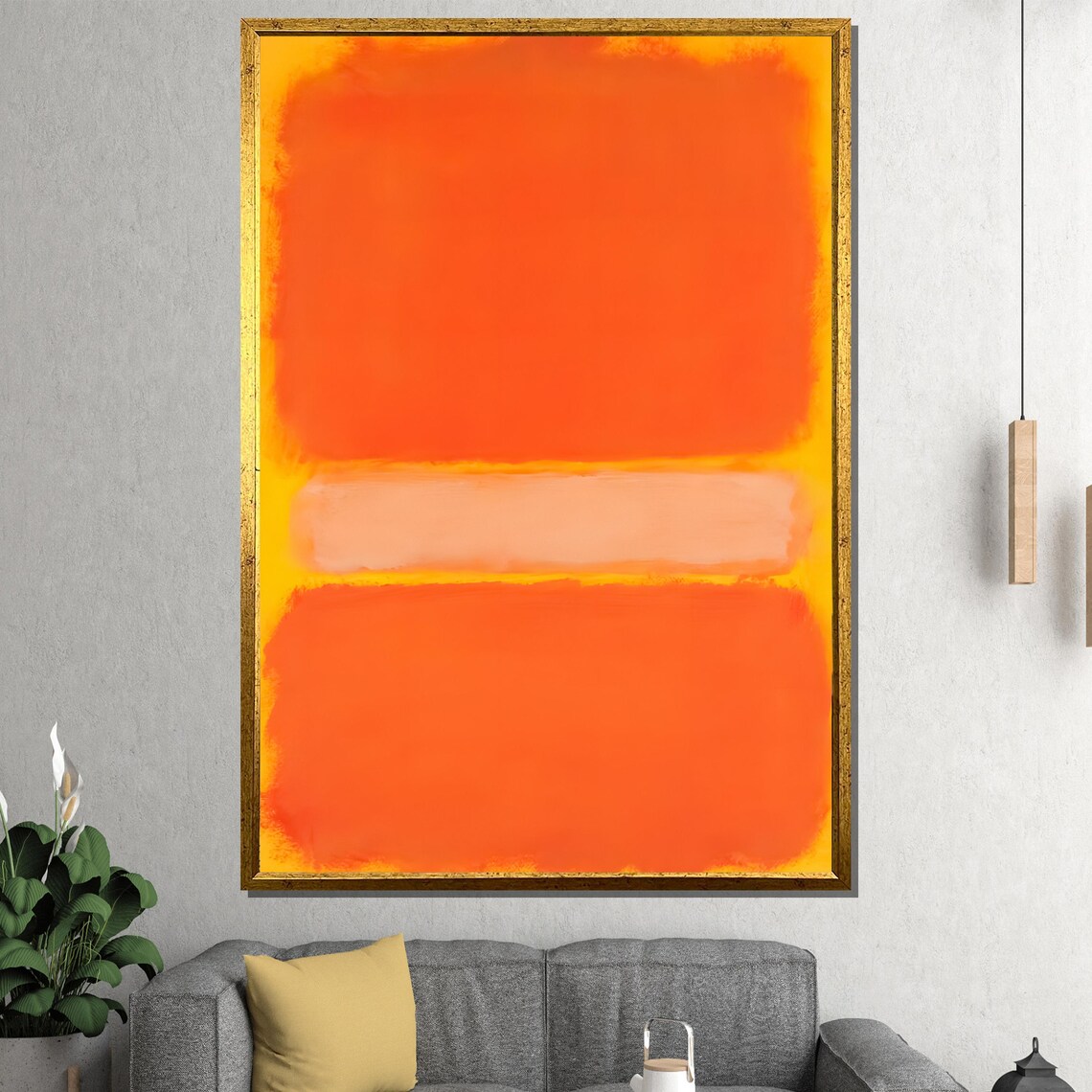 Fiery Orange and Golden Yellow Glowing Abstract Color Field Poster