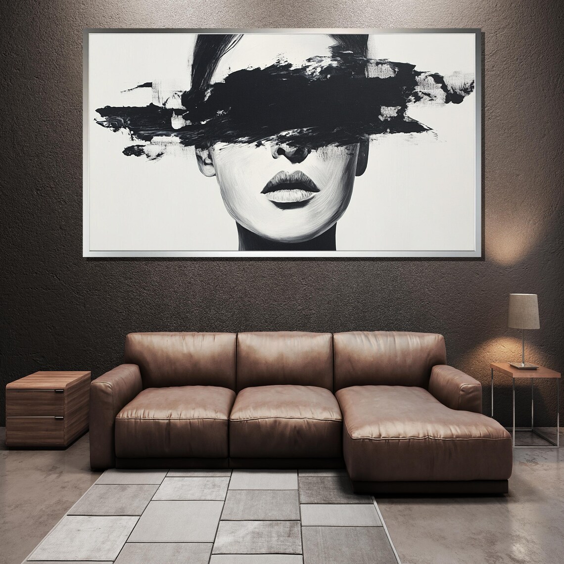 Modern Minimalist Abstract Woman Painting Black And White Wall Art Luxury Home Decor Gift For Stylish Interiors - Image 3