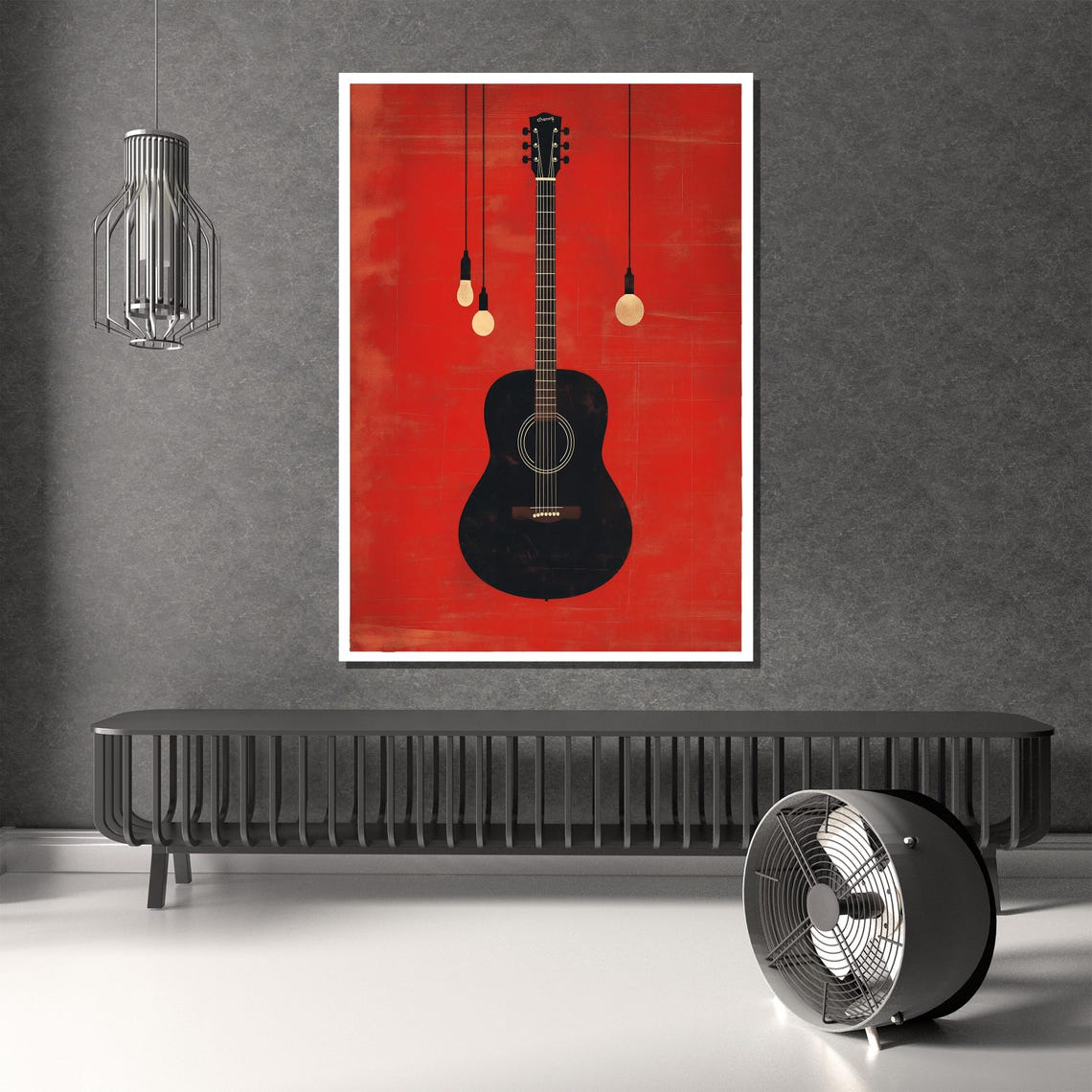 Modern Guitar Painting Bold Wall Art Gift For Music Lovers And Contemporary Home Decor - Image 2