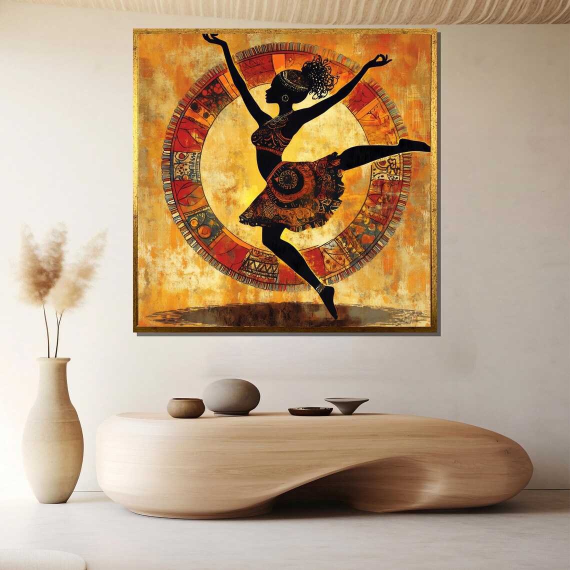 African Dancer Painting Ethnic Wall Art Gift For Culture Lovers And Unique Modern Home Decor