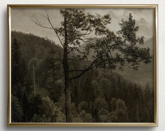 Dark Forest Tree Moody Forest Painting Moody Art Moody Forest Painting L49