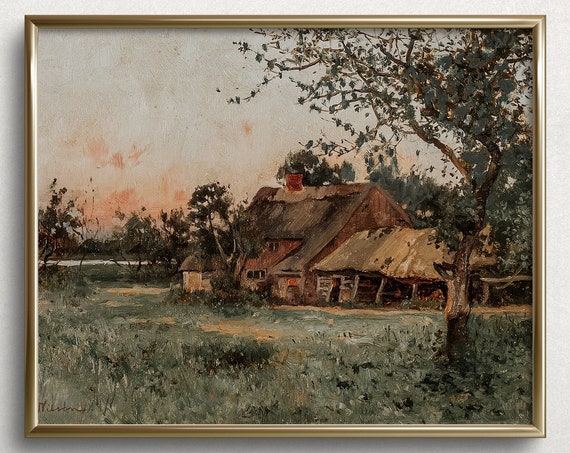 Summer Cottage French Country Landscape Art Print