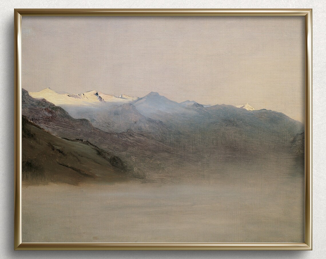 Snowcapped Mountains Vintage Mountain Art Print