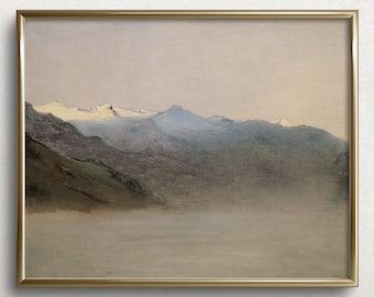 Snowcapped Mountains Vintage Mountain Art Print