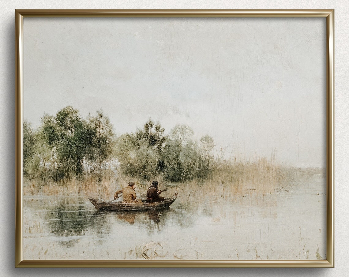 Bass Fishing Fishing Wall Art Moody Autumn Painting Summer Art Prints Summer Painting Fall Painting L259