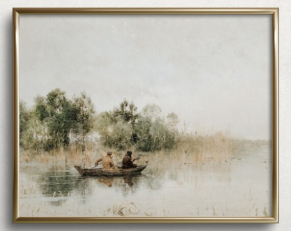 Bass Fishing Fishing Wall Art Moody Autumn Painting Summer Art Prints Summer Painting Fall Painting L259