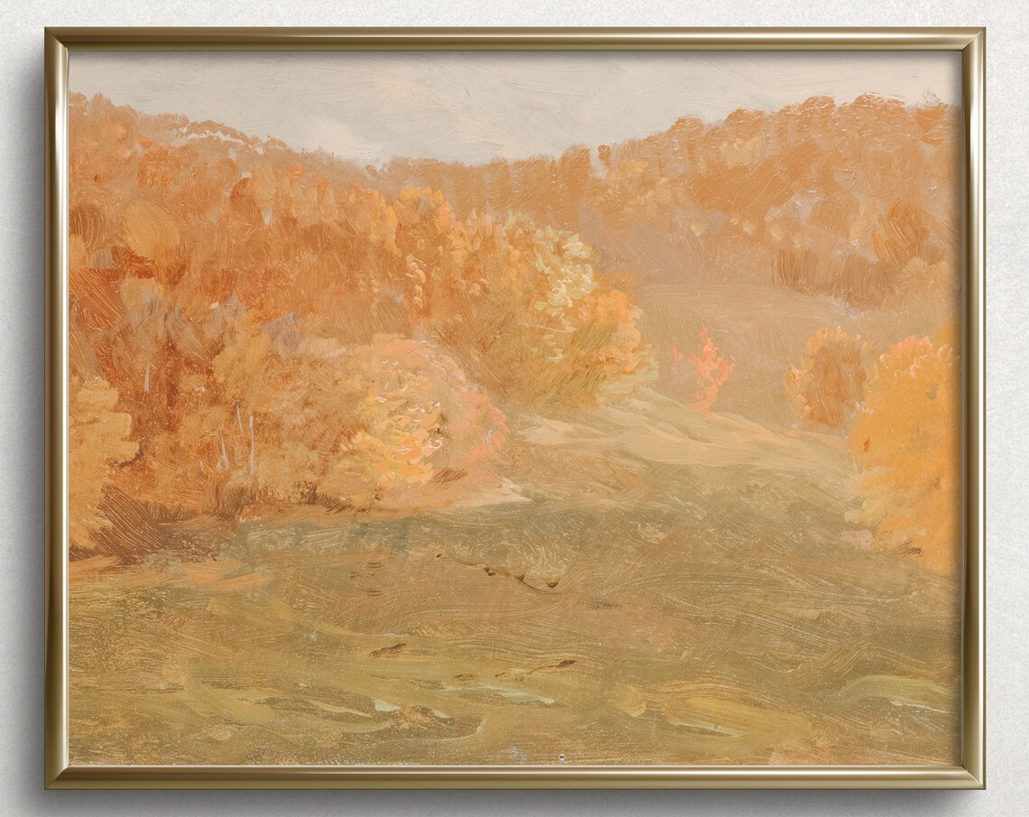 Autumn Hike Fall Painting, Seasonal Art Print