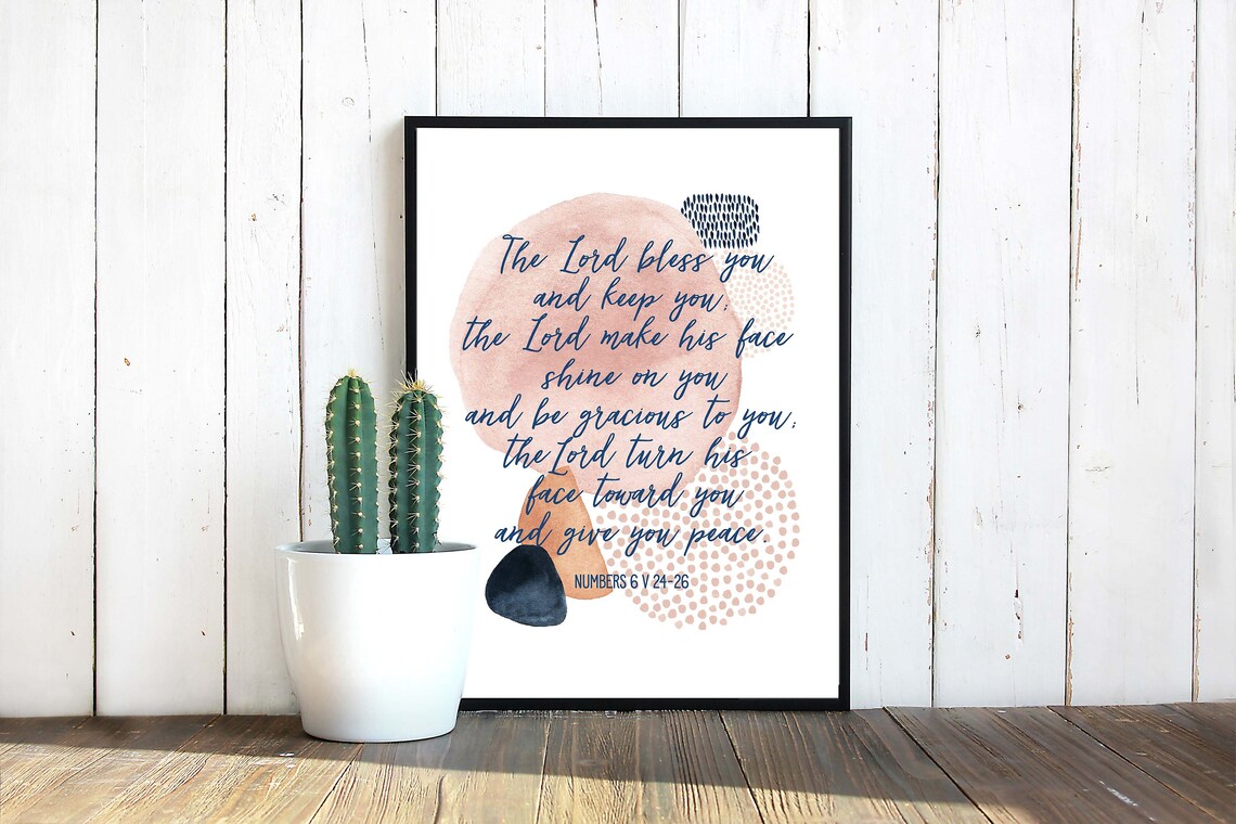 Aarons Blessing Watercolor Blessing Art Print - Image 2