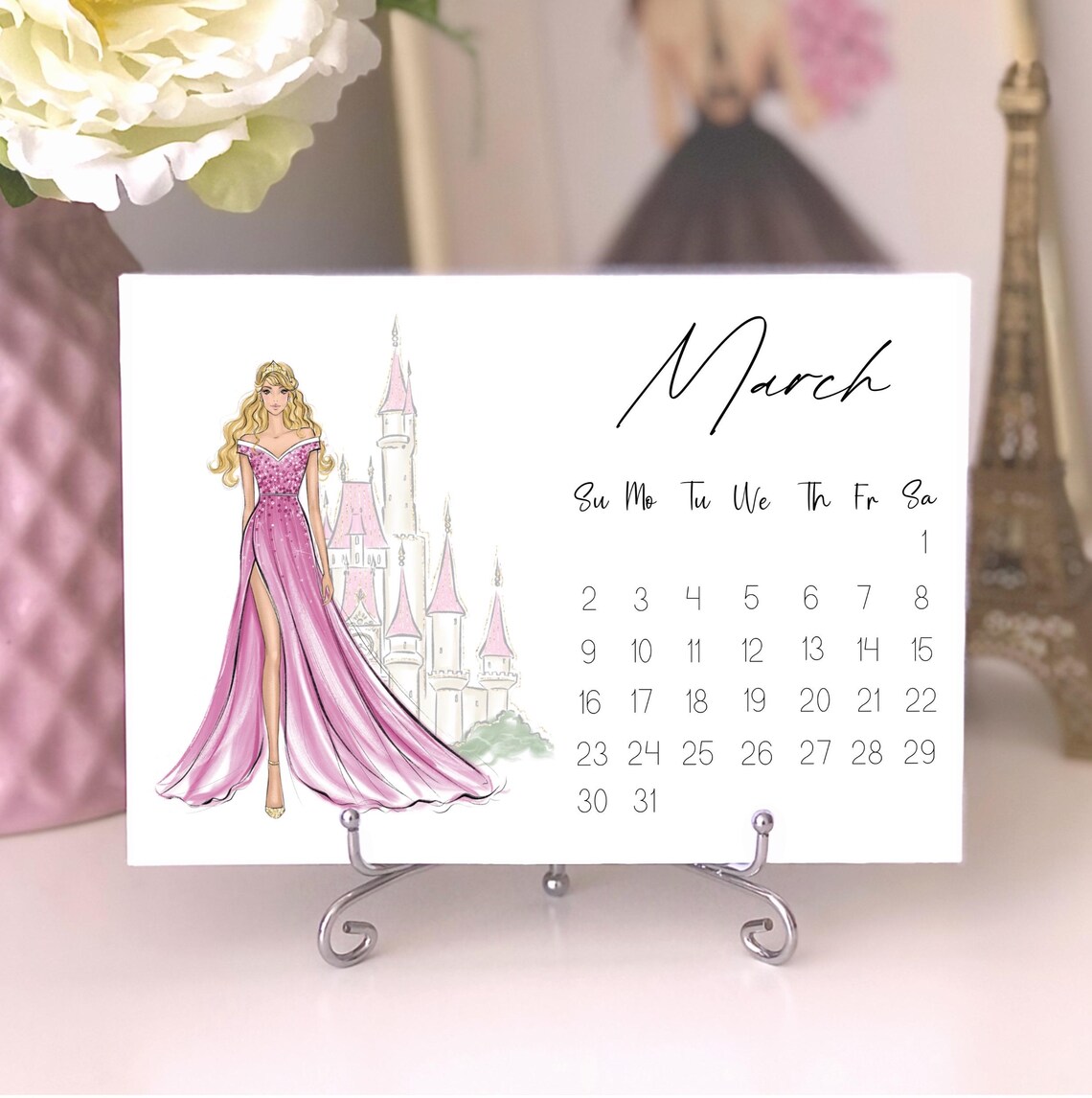 Princess Calendar 2025 Fashion Illustrated Art Print - Image 3