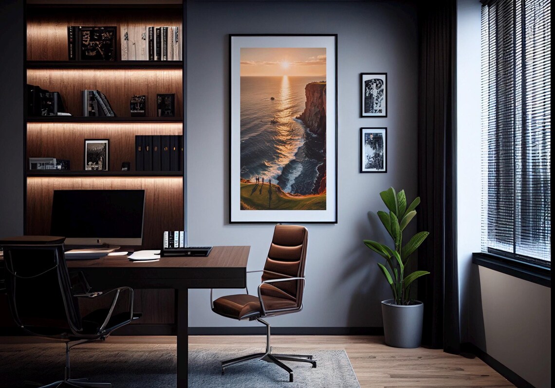 Golf Wall Art Art Print Mens Office Art Home Decor Golf Lover Gift Beach Landscape Art