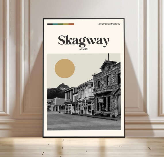 Skagway Alaska Historic Main Street Minimalist Travel Poster