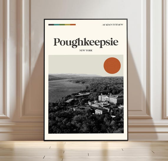 Poughkeepsie Poster New York Travel Cityscape Print Wall Art Lovers City Gift