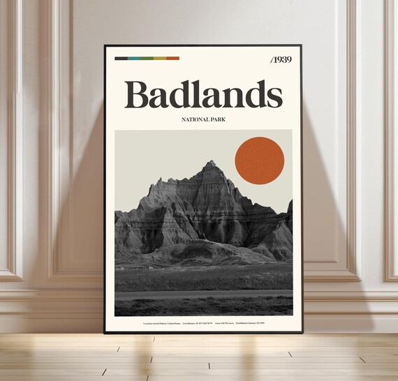 Badlands National Park South Dakota 1939 Vintage Travel Poster