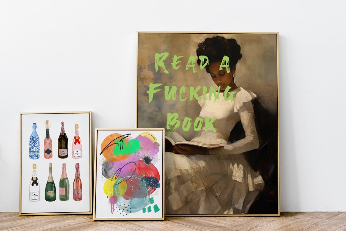 Read a Book Cheeky Altered Classic Portrait Sassy Art Poster - Image 2