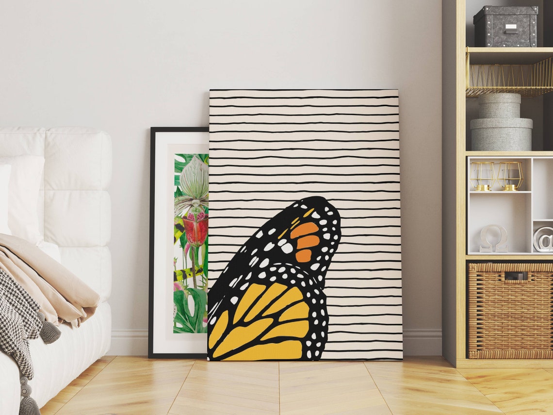 Monarch Butterfly Wing Graphic Bold Stripe Nature Art Poster - Image 3