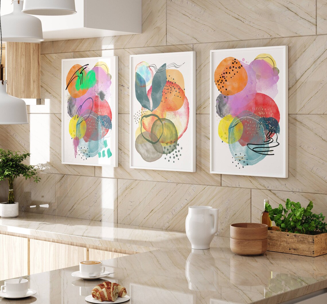 Maximalist Abstract Art Print, Colorful Decor - Image 2