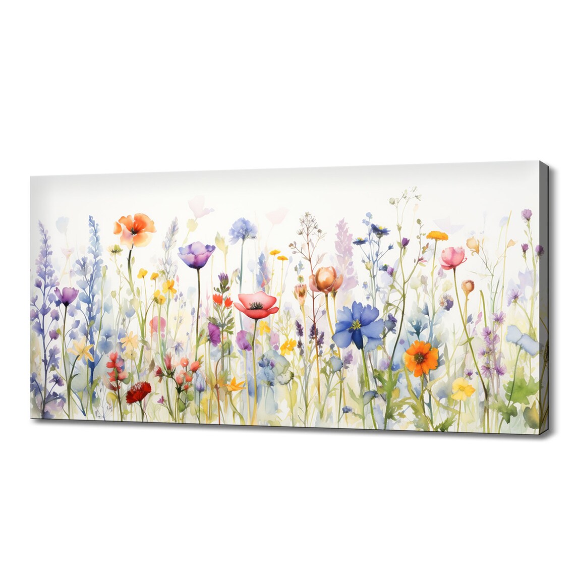 Beautiful Pastel Spring Wildflowers Floral Wall Art Print