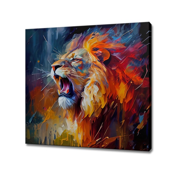 Abstract Lion Colourful Art Print, Customised Gift