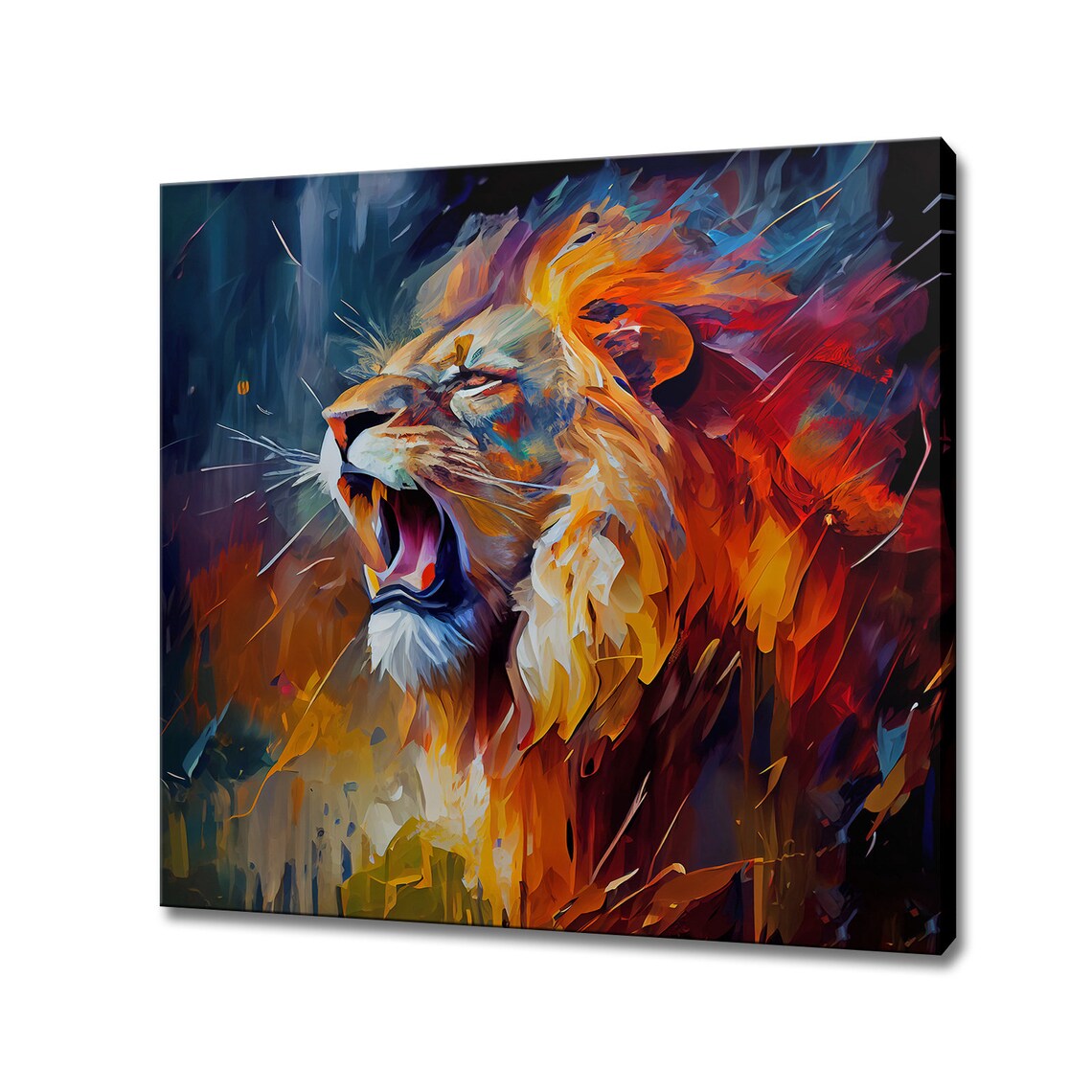 Abstract Lion Colourful Art Print, Customised Gift