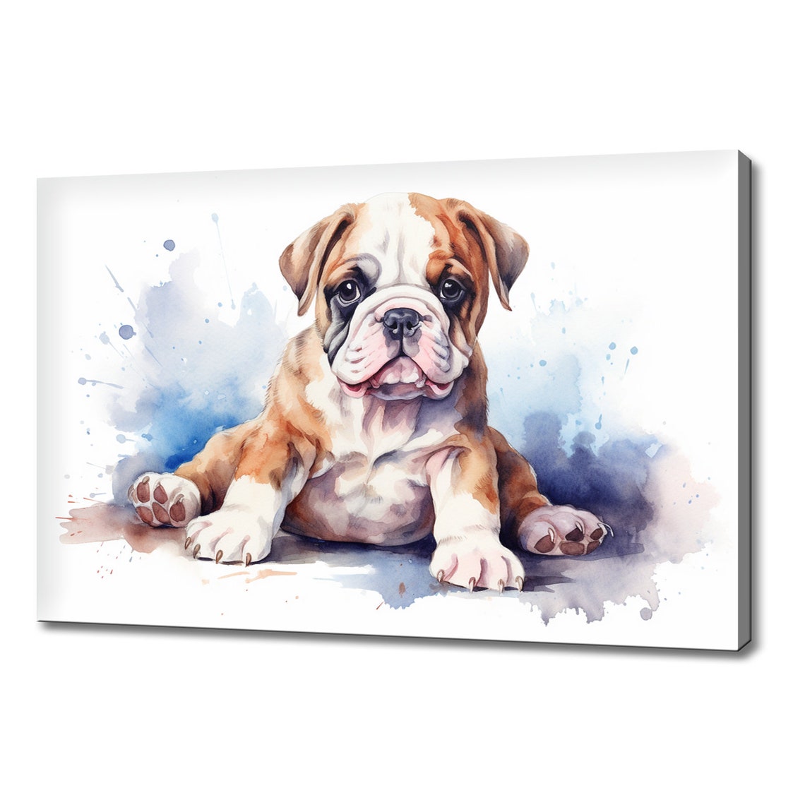 Cute English Bulldog Puppy Watercolour Painting Print Animals Wall Art Print On Gift For Dog Lover Dog Picture Print