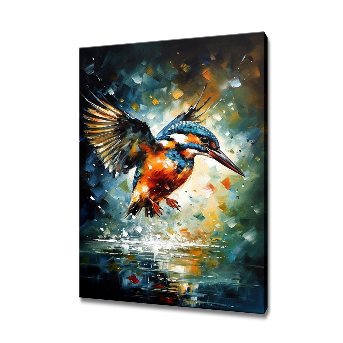 Kingfisher Portrait Art Print, Bird Wall Decor