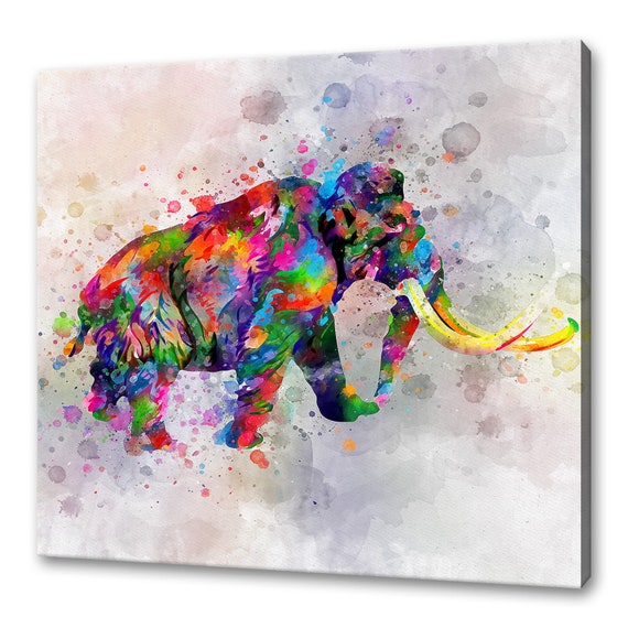 Woolly Mammoth Art Print Wall Hanging Handmade Home Decor Customised Gifts Colourful Animals Wall Art Designs Fast Free Uk Delivery