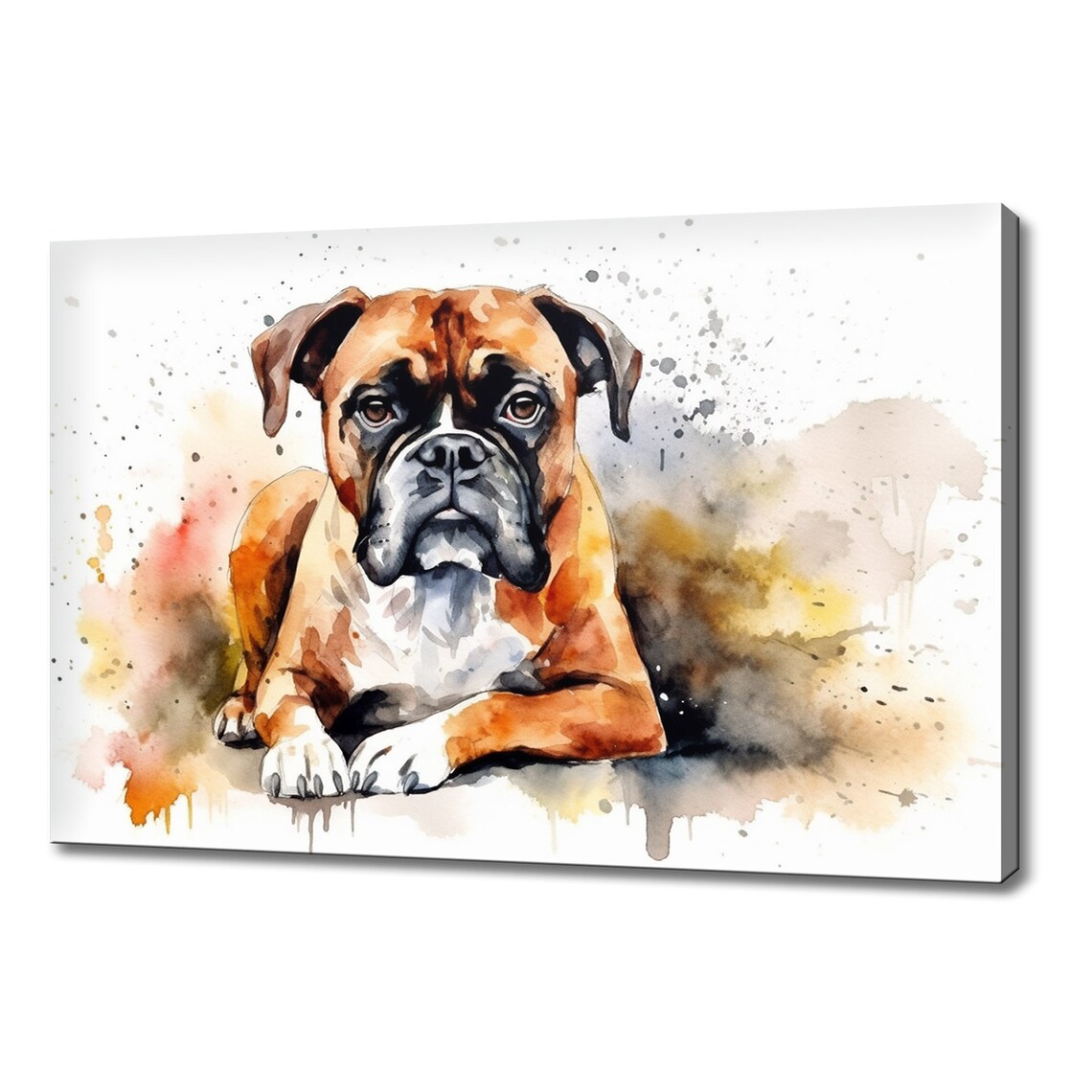 Boxer Dog Watercolour Painting Style Art Print