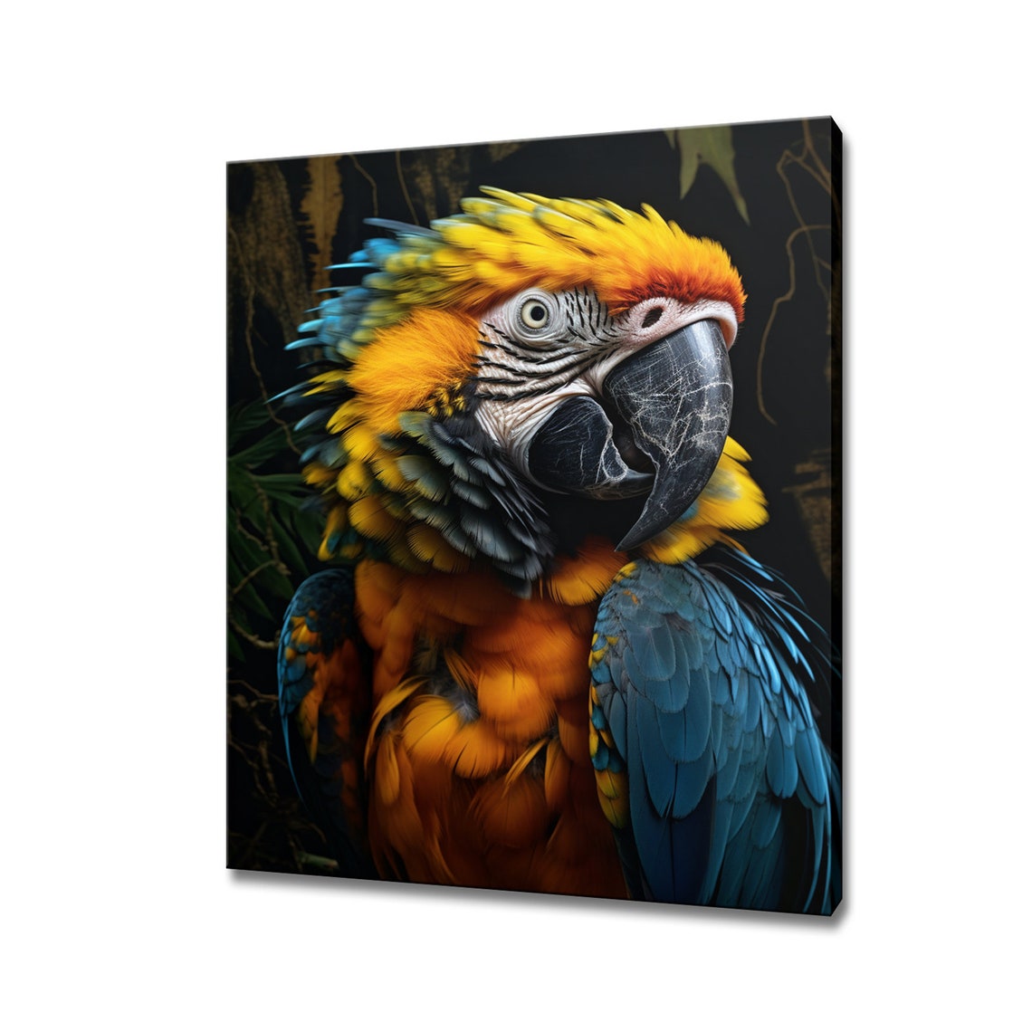 Blue Yellow Macaw Parrot Portrait Tropical Feather Detail Poster