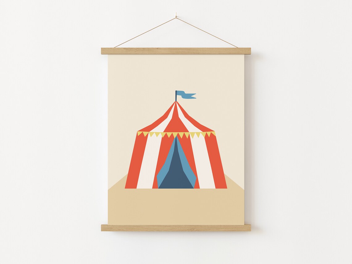 Circus Tent Kids Retro Nursery Art Print - Image 2