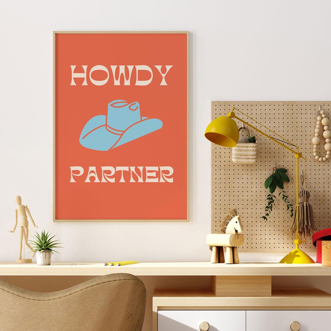 Howdy Partner Print, Whimsical Western Nursery Art Print - Image 4