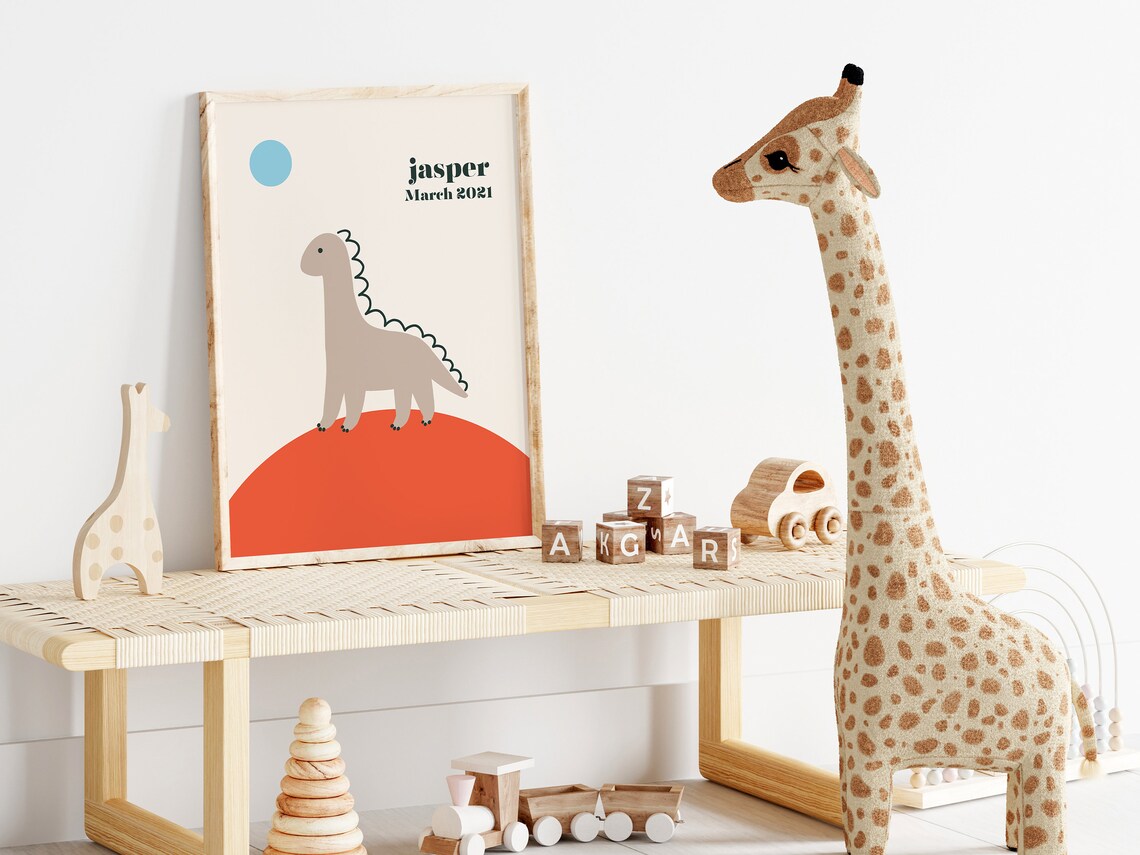 Personalized Name Dinosaur Retro Poster - Image 4