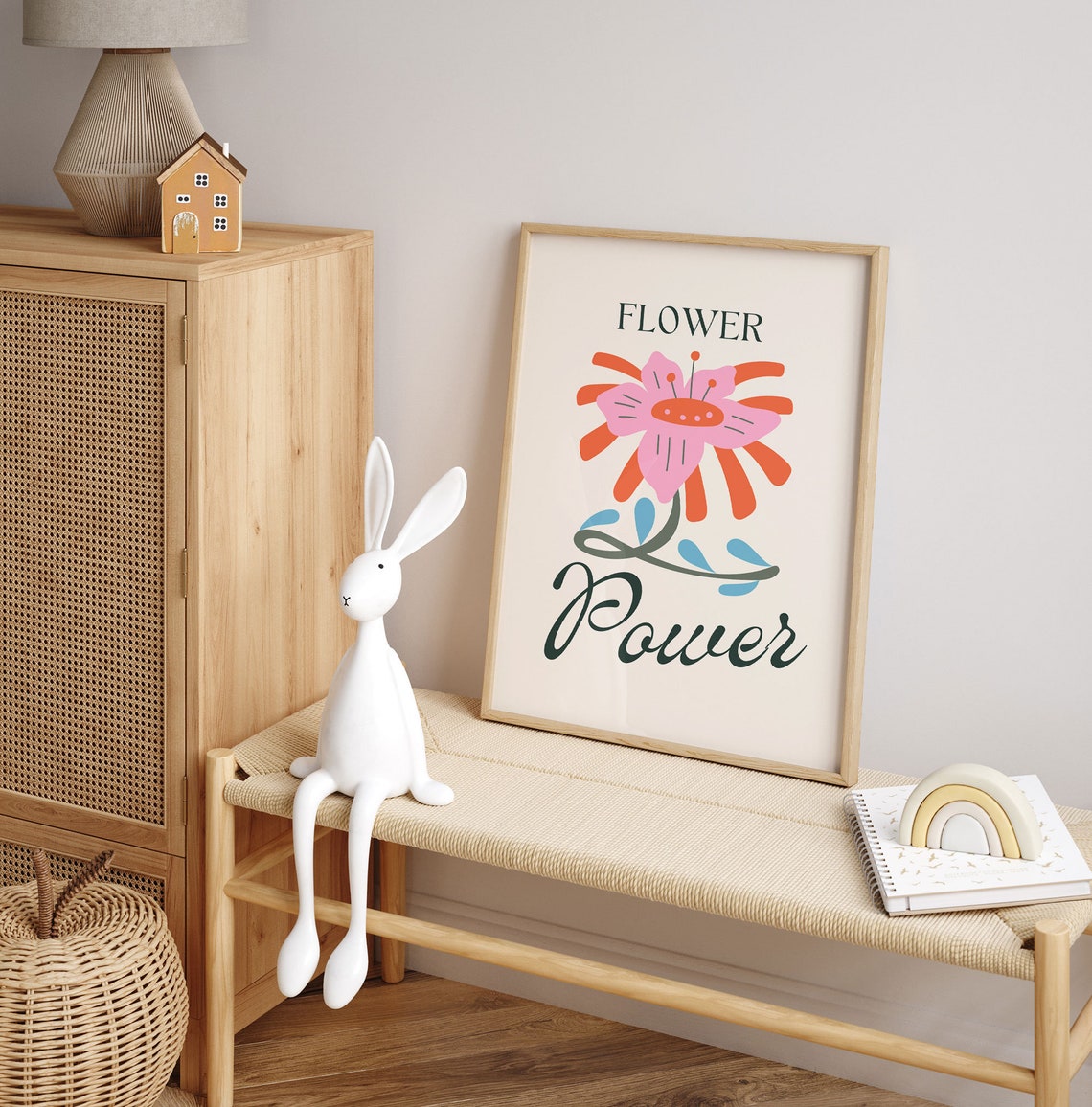 Flower Power Retro Bloom Quote Groovy Kids Room Decor Wall Art - Image 3