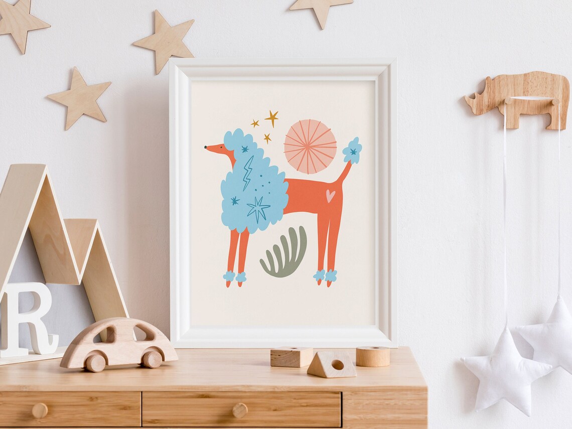 Retro Poodle Print for Kids Room Decor - Image 5