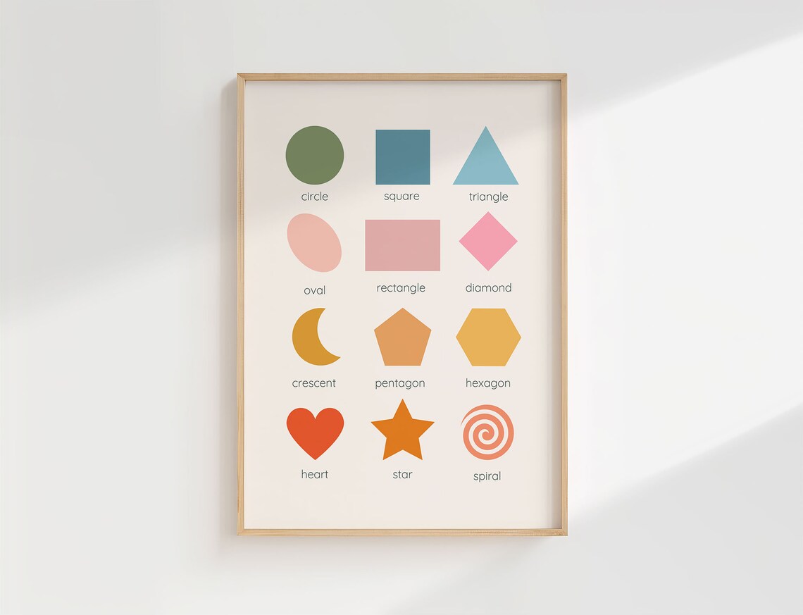 Colorful Shapes Kids Wall Art, Modern Nursery Decor - Image 3
