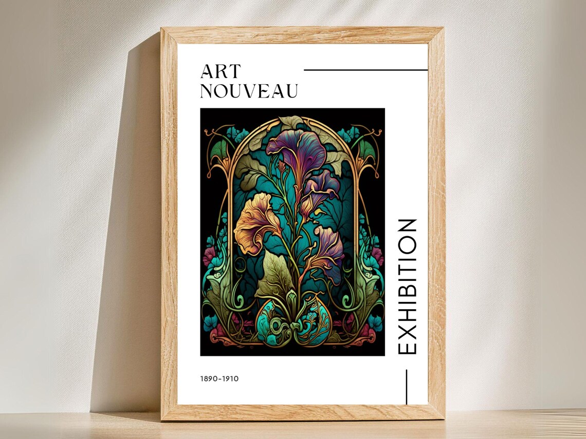 Art Nouveau Exhibition 1890-1910 Purple Trumpet Flower Gallery Print