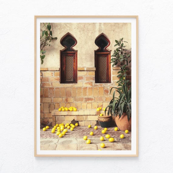 Moroccan Lemons Photo Print Marrakesh Bohemian Poster Lemon Wall Decor Art