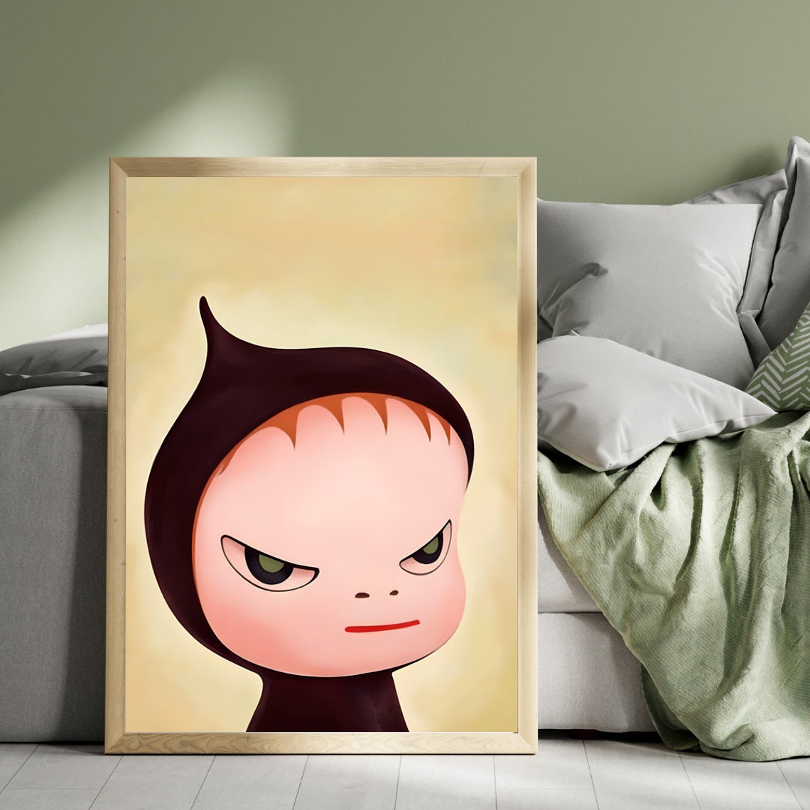 Yoshitomo Nara Whimsical Defiance In Black Hooded Child Poster - Image 4
