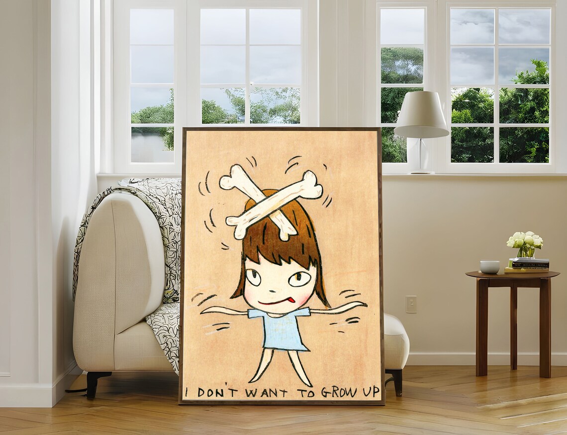 Yoshitomo Nara I Dont Want to Grow Up Crossbones Girl Wall Art - Image 3